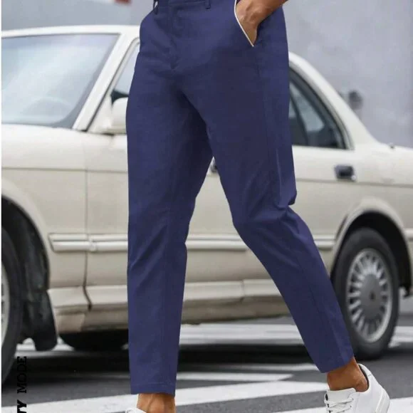 Manfinity Mode Men Solid Slant Pocket Blue Dress Pants, NWOT, Medium (33W) - Picture 4 of 8